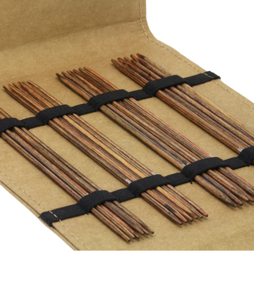 Набор чулочных спиц Lana Grossa 15 см малый Naturale чехол бежевый