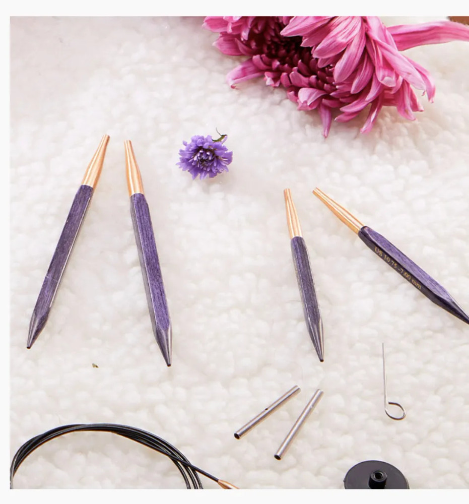 Спицы для вязания разъемные Jadore Cubics 13см дерево