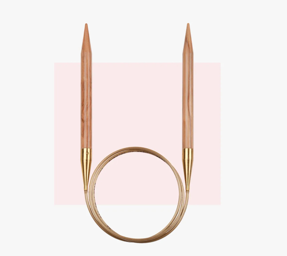 Спицы для вязания круговые Addi Nature 60 см из оливкового дерева