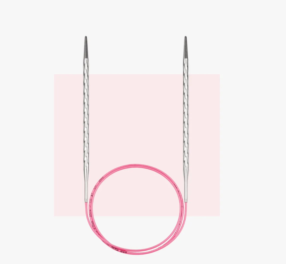 Спицы для вязания круговые Addi Unicorn Lace металл 150 см с удлиненным кончиком