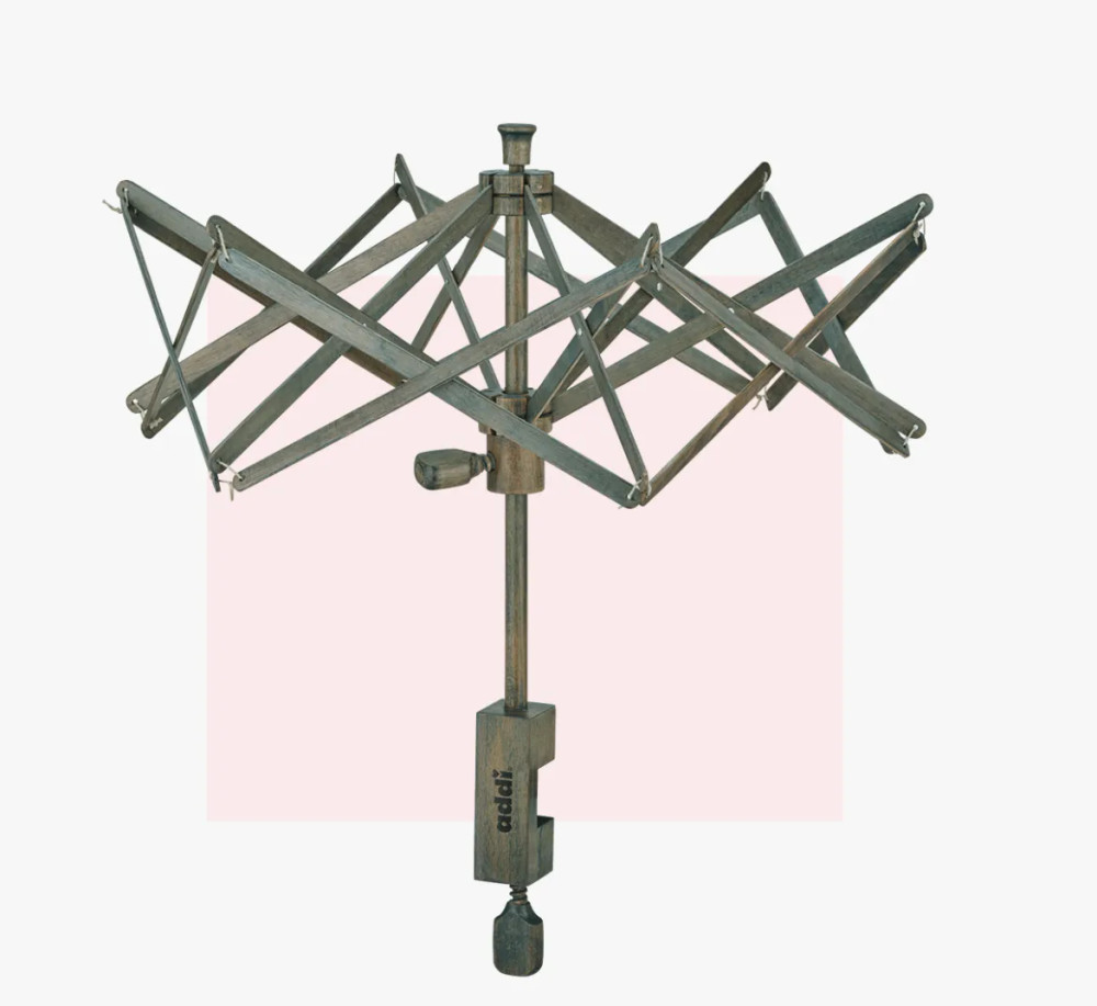 ЗОНТ ДЛЯ ПЕРЕМОТКИ ПРЯЖИ ADDIUMBRELLA, С КРЕПЛЕНИЕМ, БУКОВОЕ ДЕРЕВО