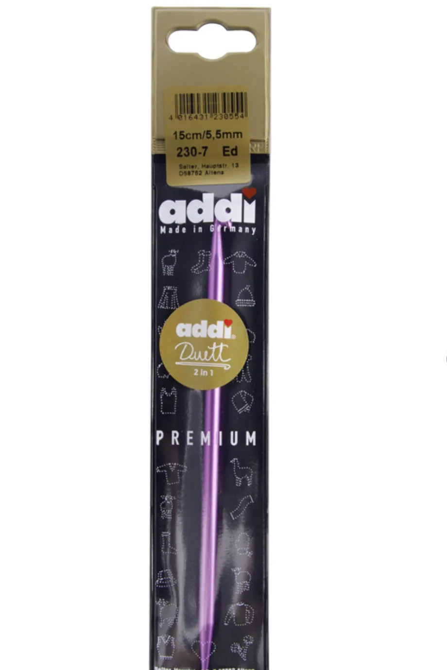 Крючок Addi алюминий ADDIDUETT 15 см