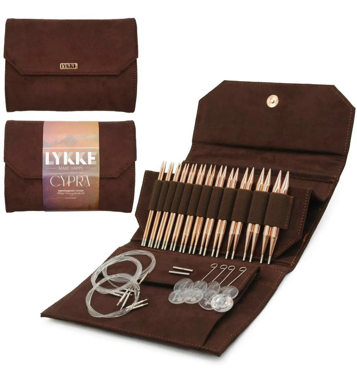 Набор разъемных спиц для вязания 11,5 см медь Cypra