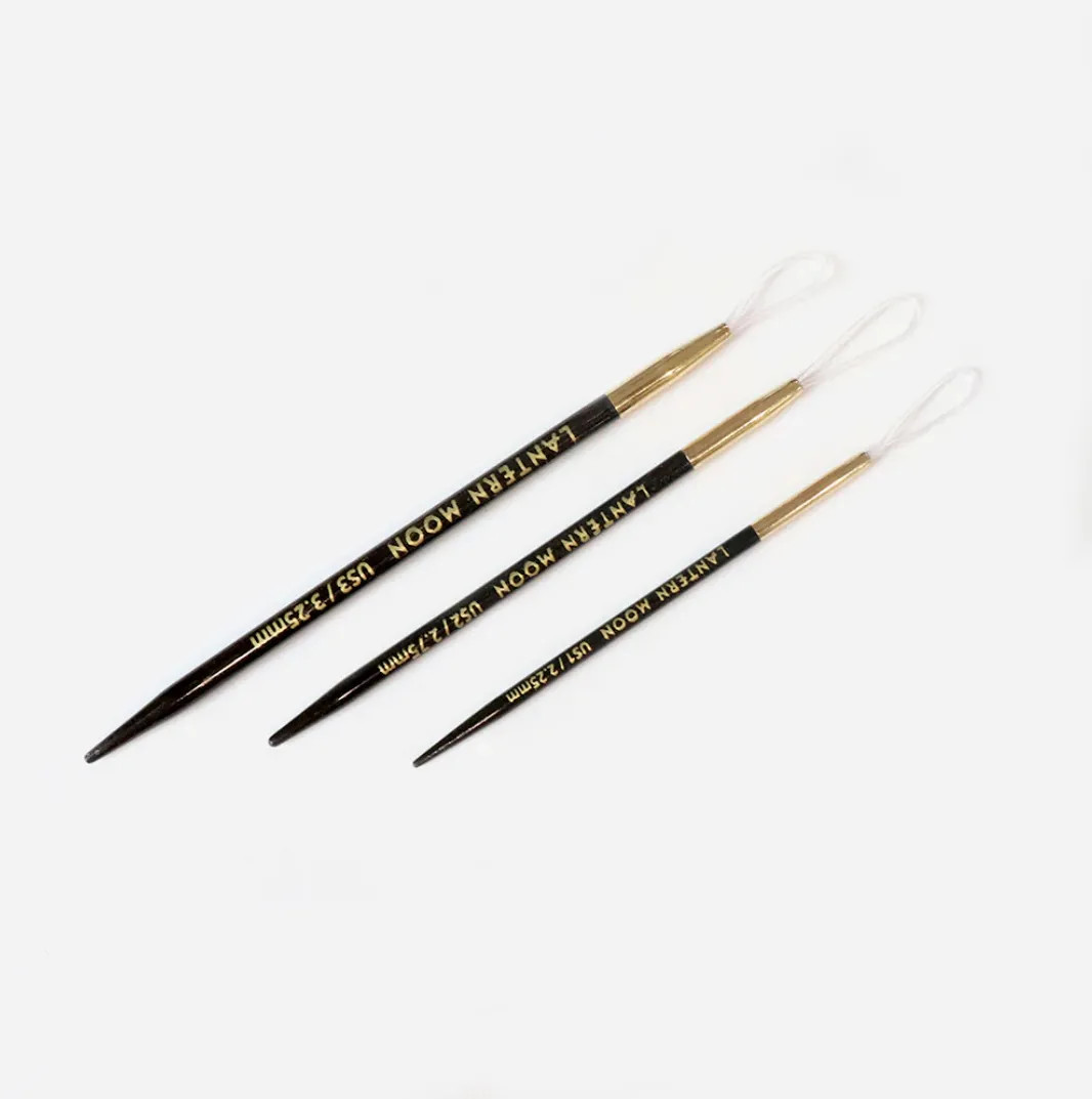 Набор игл для шитья пряжей "Lantern Moon" 2,25мм, 2,75мм и 3,25мм, эбеновое дерево, черный