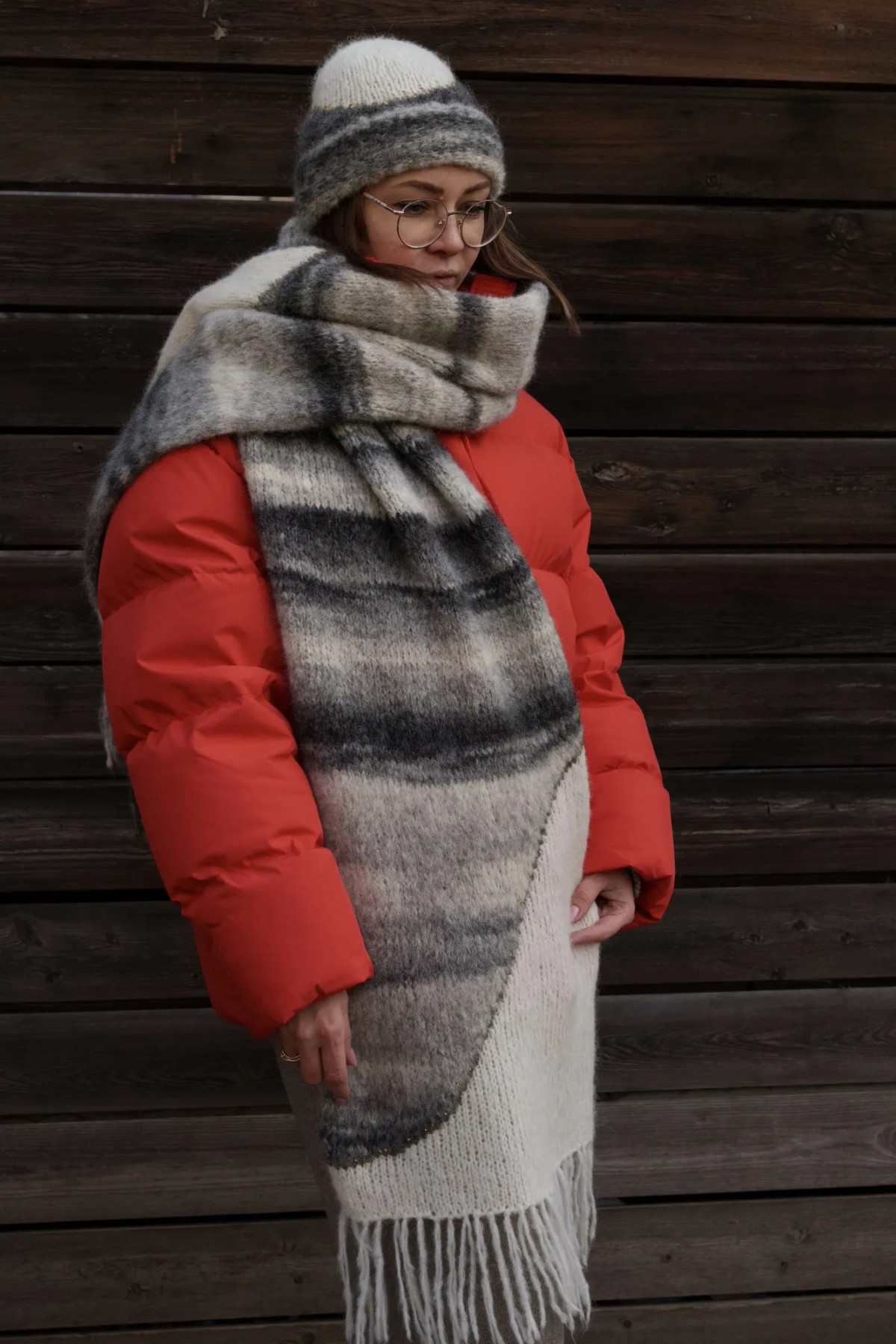 Описание для вязания спицами шарфа интарсией «млечный путь»