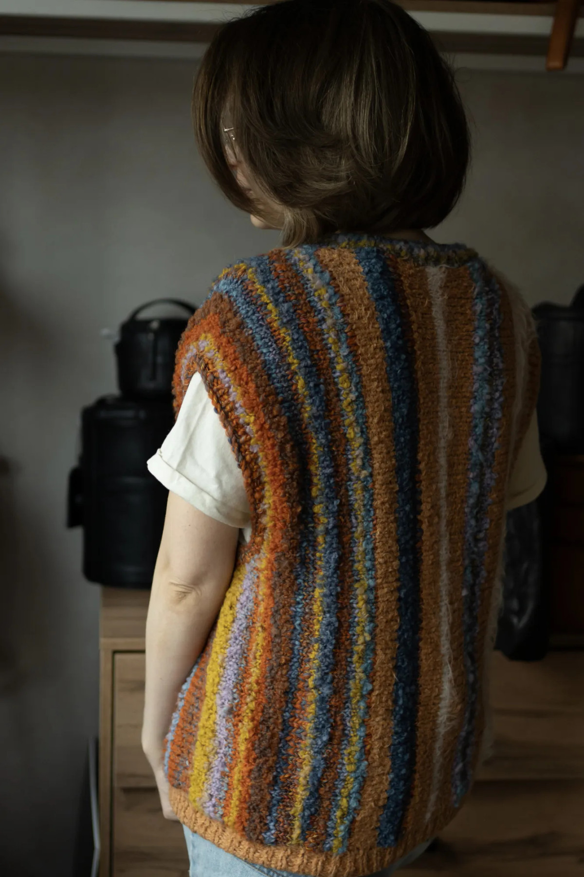 Набор 1 для вязания жилета спицами поперек Spring_vest