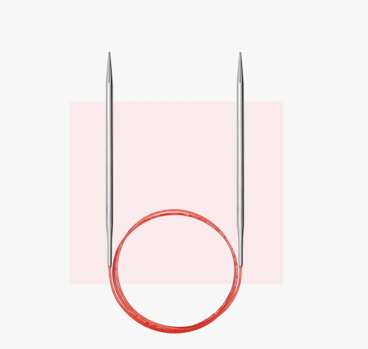 Спицы для вязания круговые Addi 100 см красная леска