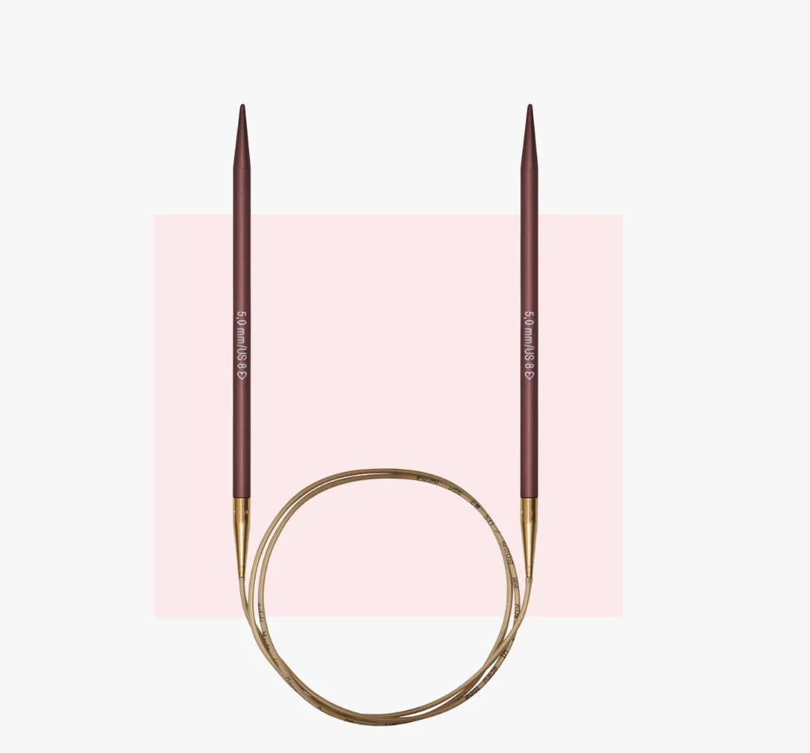 Спицы для вязания круговые Addi Mystic Lace металл 60 см с удлиненным кончиком