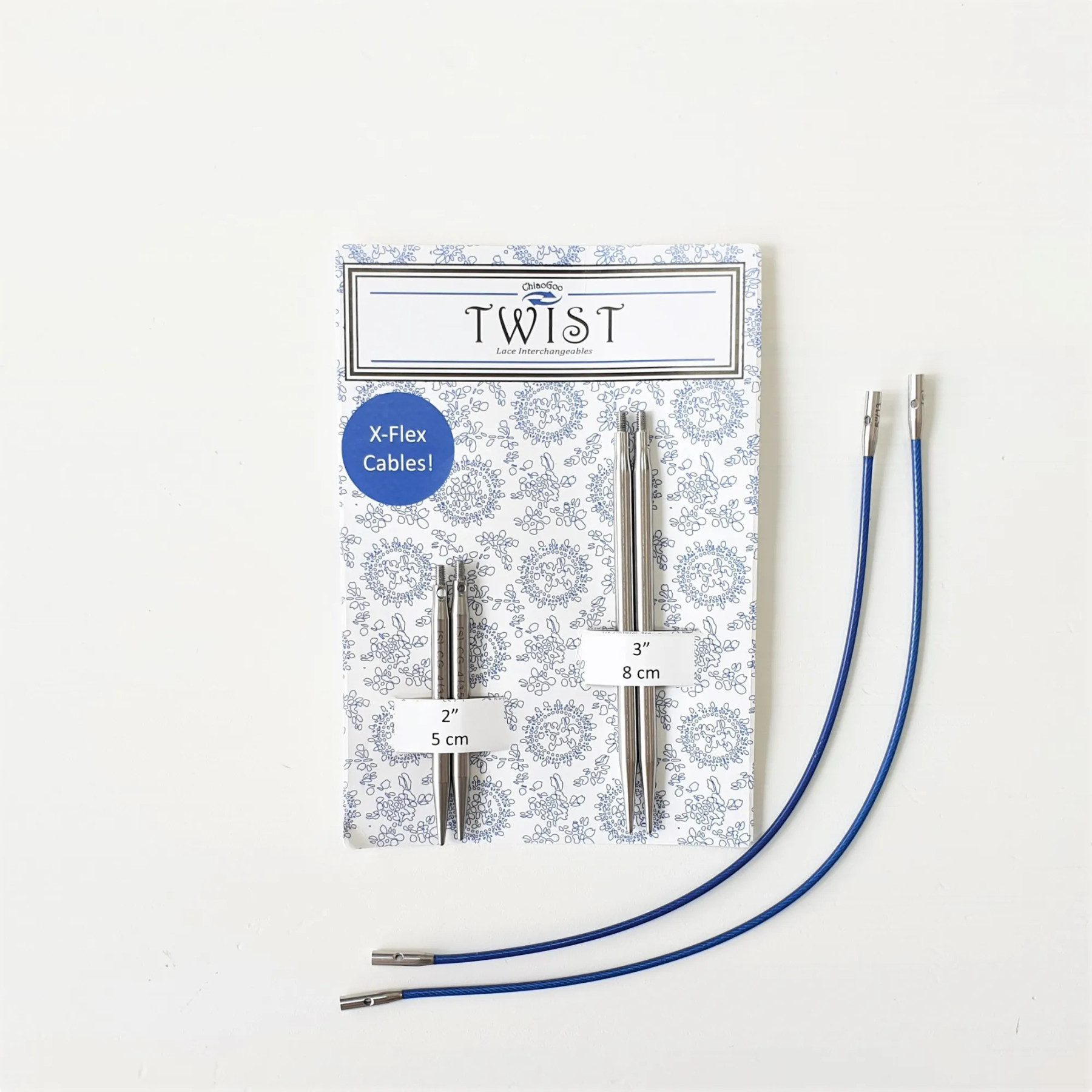 Спицы для вязания разъемные Chiaogoo Twist Short Combo 5 см и 8 см металл