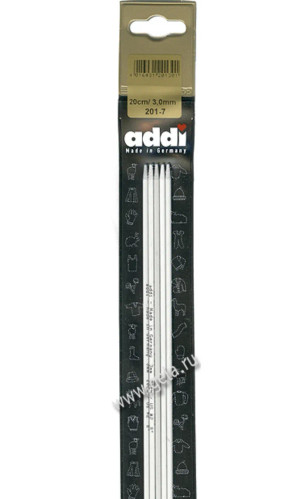 Спицы чулочные Addi алюминий 20см, 5шт