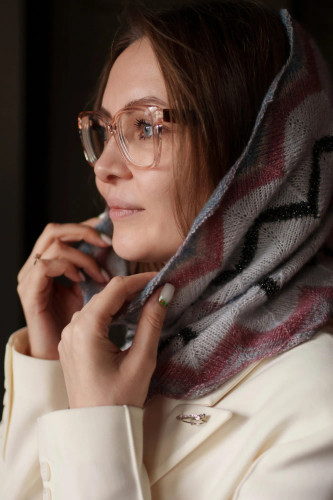 Описание для вязания снуда спицами узором зигзаг