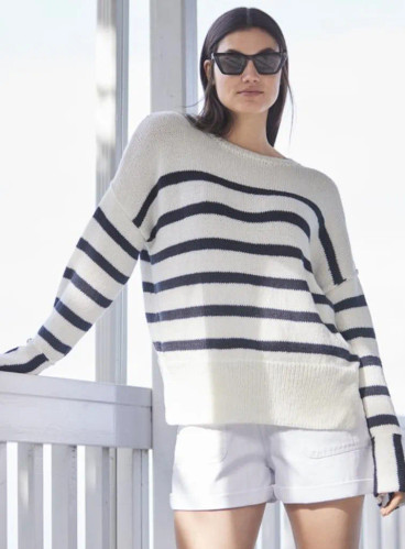 Описание Alta Moda Cotolana пуловер полосатый Lana Grossa