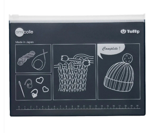 Папка для аксессуаров со шкалой измерения, размер 17х23см, пластик, темно-синий, Tulip, AC-060e