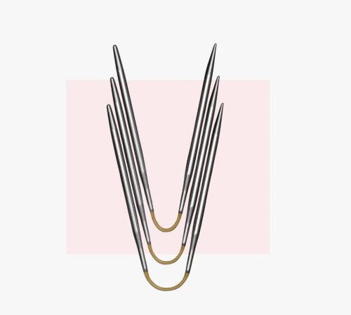 Спицы для вязания чулочные AddiCrasyTrio 21 см латунь